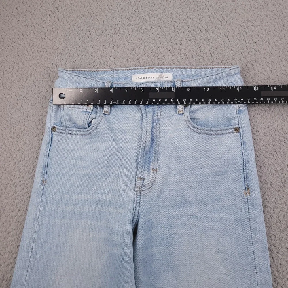 HIDDEN x Altar'd State Jeans Size 24 Wide Leg Light Wash Stretch Denim